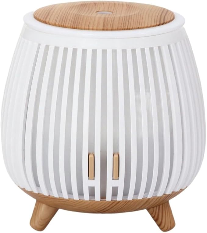 Essential Oil Diffuser Humidifier 140 mL with LED Mood Light,Quiet Aromatherapy Air Freshener for Bedroom,Office,Car or Travel,White