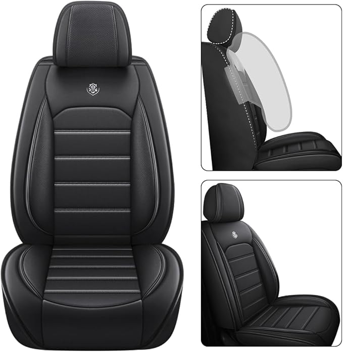 Leather Seat Cover for Toyota Corolla 2000-2024,Waterproof Soft Seat Covers,Interior Accessories Seat Covers Cushion Vehicle Protector Airbag Compatible(Classic Black,Full Set)