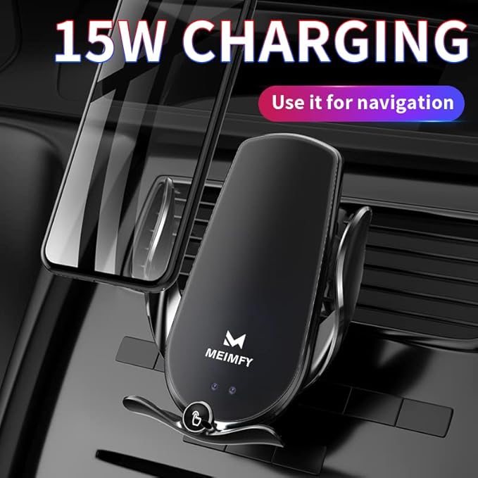 Wireless Car Charger Mount,Auto Clamping Air Vent Phone Holder for Car,New Upgraded Model,15W Qi Fast Charging/Magnetic DC Charging for All Mobile Phones,iPhone,Samsung,Pixel