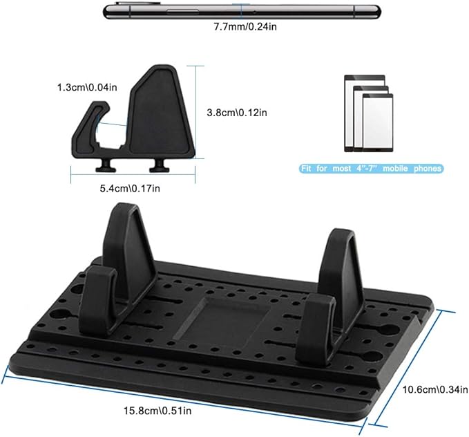 Phone Holder for Car with Air Vent Brush, Universal Silicone Car Cellphone Mount Antislip Vehicle Mobile Phone GPS Mounting Mat