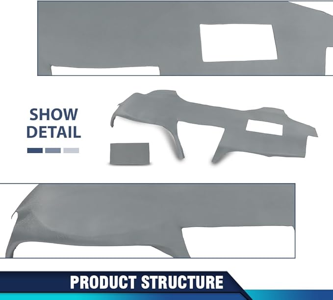 PIT66 Dash Cover Dashboard Bezel Compatible with Toyota Camry 2007 2008 2009 2010 2011 Instrument Panel Gray