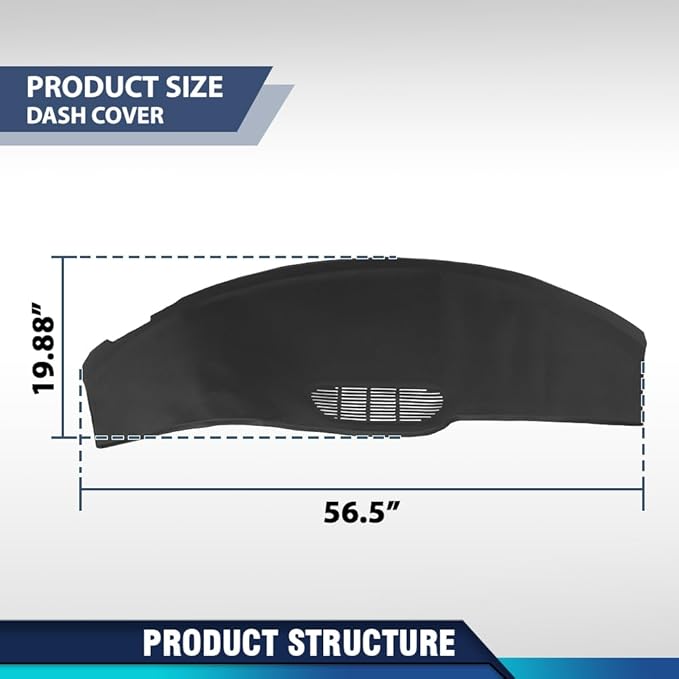 PIT66 Dash Cover Cap Compatible with Chevy Camaro Pontiac Firebird 2000 2001 2002 Dashboard Bezel Black Instrument Panel