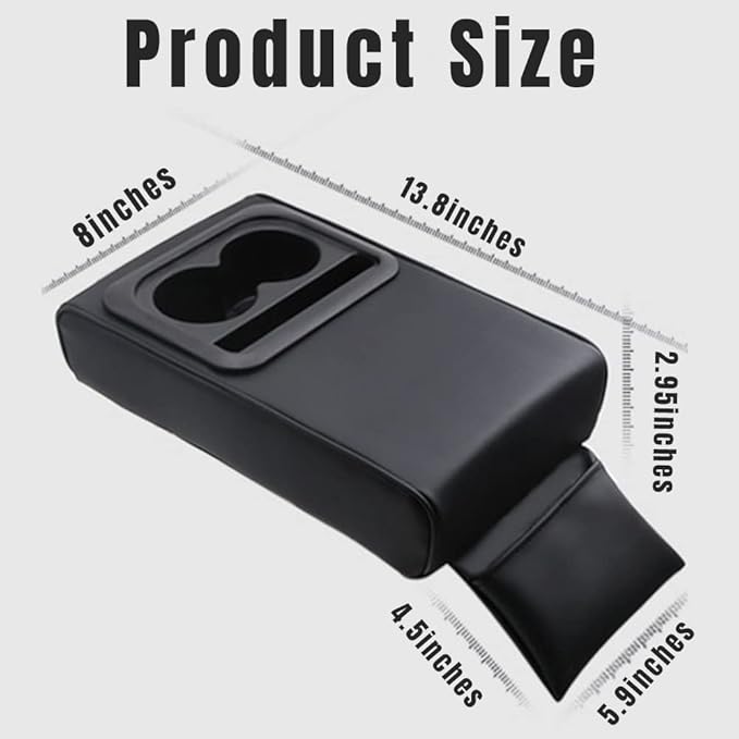 soputry Leather Car Armrest Box Pad, 2023 New Car Center Console Cover Pad Leather Auto Armrest Cover, Universal Arm Rest Cushion Pads for SUV/Truck/Vehicle (Brown2.0, with Cup Holder)