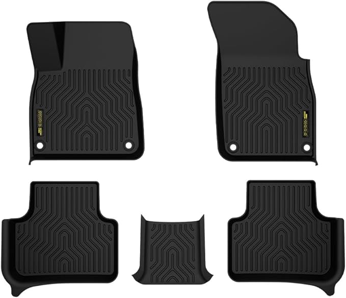 DOTCOM TPE Floor Mats Compatible with Audi Q7 2017-2025, Fit SQ7 2020-2025, Fit Q8 2019-2025, 1st & 2nd Row All Weather Protection Floor Liners,alfombras para carro 5PCS
