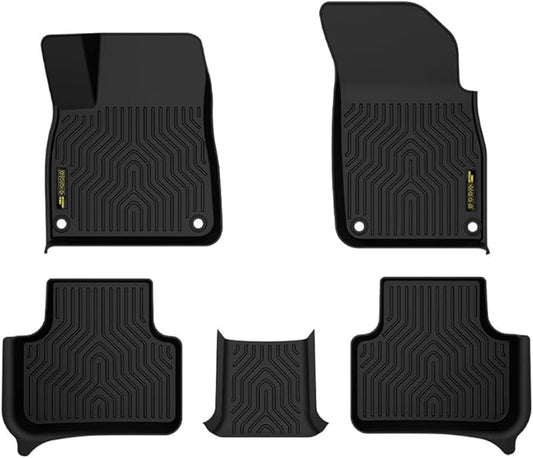 DOTCOM TPE Floor Mats Compatible with Audi Q7 2017-2025, Fit SQ7 2020-2025, Fit Q8 2019-2025, 1st & 2nd Row All Weather Protection Floor Liners,alfombras para carro 5PCS