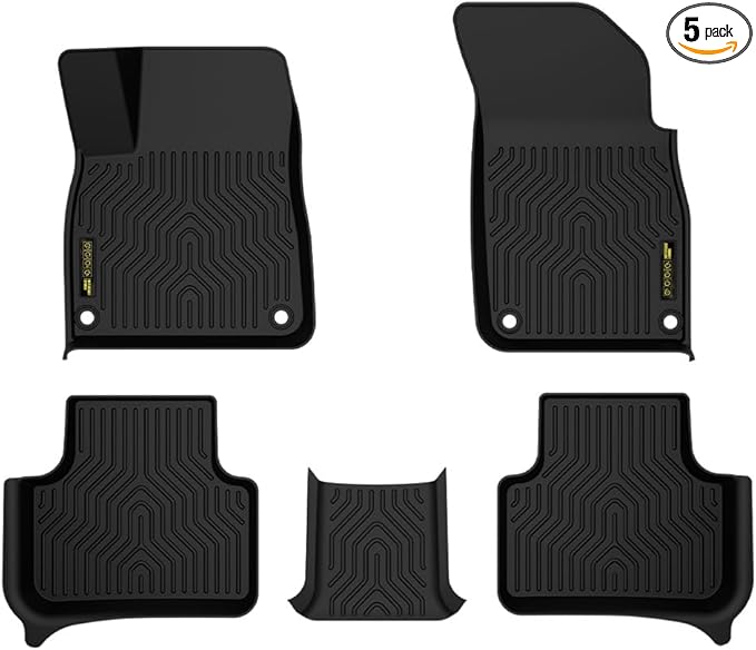 ANDPLAY TPE Floor Mats Liners 5 PCS Compatible with Audi Q7 2017-2025 / Audi SQ7 2020-2025 Fit Audi Q8 2019-2025 All Weather Protection Floor Liners alfombras para carro Black