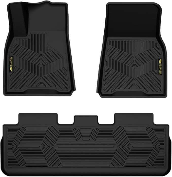 DOTCOM TPE Floor Mats Fit Tesla Model Y 2020 2021 2022 2023 2024(5-Seat),All Weather Custom Fit Full Cover Protection 1st & 2nd Row Cargo Liner Accessories,alfombras para carro 3PCS