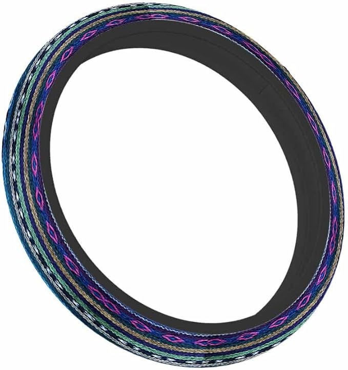 Tribal Fabric Close Up Background Elastic Steering Wheel Cover Colorful Steering Wheel Cover Anti Slip Protective Case Universal Stretch Steering Protector