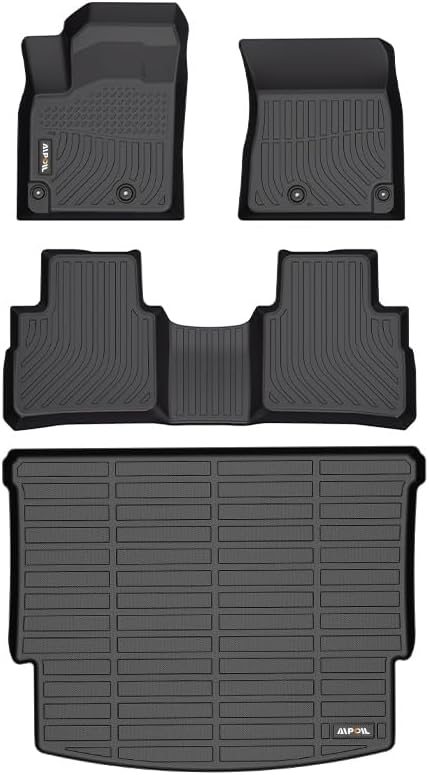 AIPOIL® Floor Mats & Cargo Liner Set for 2021-2024 2025 Nissan Rogue | S | SV | SL | Platinum (Not for Sport) All Weather Protection TPE Car Full Set Custom Car Mats Accessories - Black