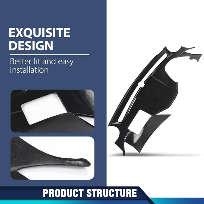 PIT66 Dash Bezel Cover Black Compatible with Hyundai Sonata 2011-2014 Dashboard Cover Panel