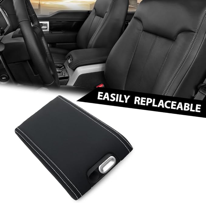 PIT66 Center Console Armrest Lid, Compatible with 2009-2014 Ford F150/10-14 Lincoln Mark LT 9L3Z-1506024-CC Console Armrest Top Lid Black