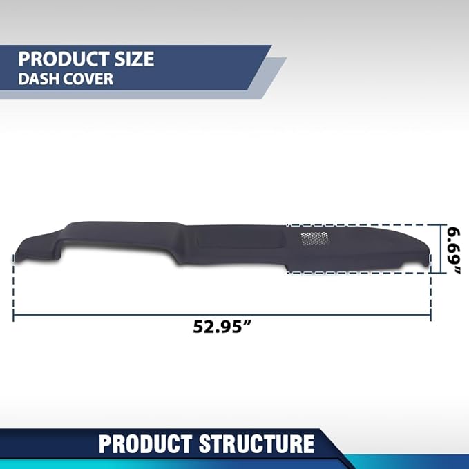 PIT66 Dash Cover Dashboard Bezel Compatible with Toyota Pickup 1979 1980 1981 1982 1983 Without Side Window Defrost Only Dark Blue Instrument Panel