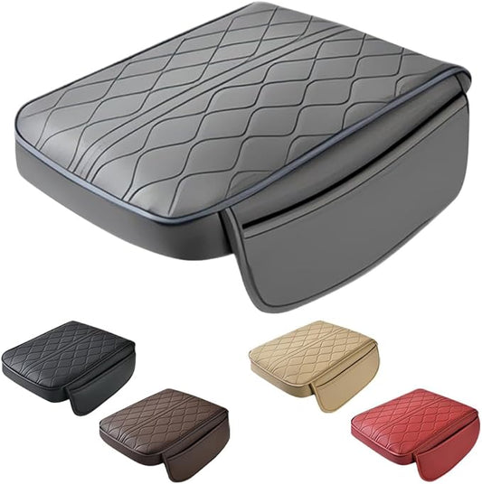 Auto Armrest Box Cover, 2025 New Universal Style Memory Cotton Car Armrest Box Pad, Leather Car Armrest Box Pad, Upgrade Universal Style Memory Cotton Cars Boxes Pad (Gray)