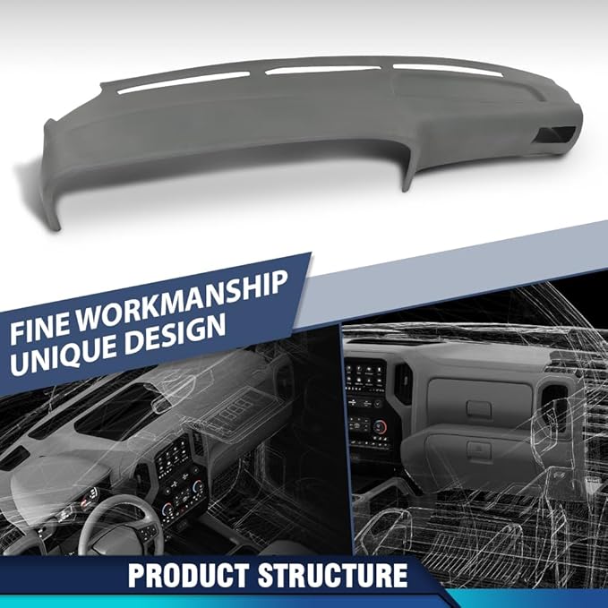 PIT66 Dash Cover Dashboard Bezel Compatible with Toyota 4Runner Pickup 1989 1990 1991 1992 1993 1994 1995 Gray Instrument Panel Replacement