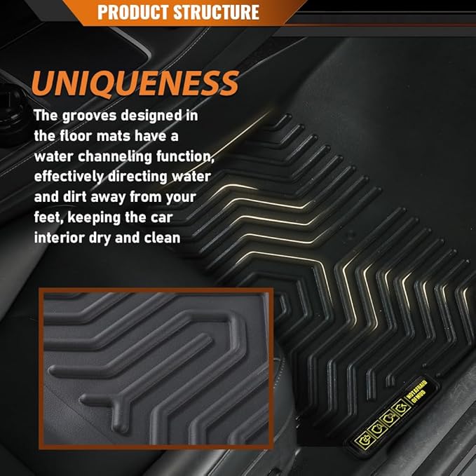 ANDPLAY TPE Floor Mats Liners Compatible with Honda Pilot 2023 2024 2025 All Weather Protection Black Floor Liners alfombras para carro