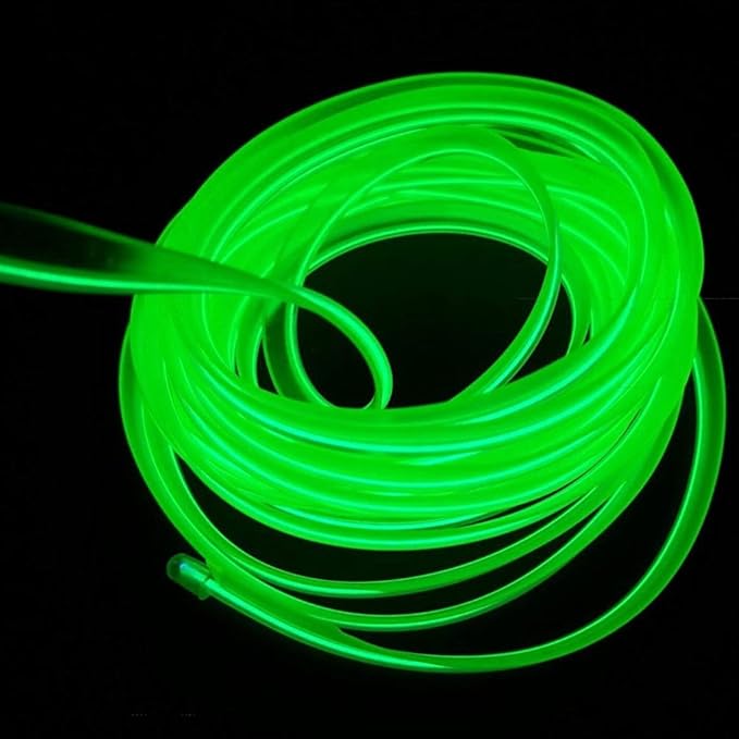ABALDI El Wire Neon Light Interior Car Light, Ambient Lighting Kits for Xmas Halloween Christmas Car Interior Decoration(5m/16ft, Fluorescent Green)