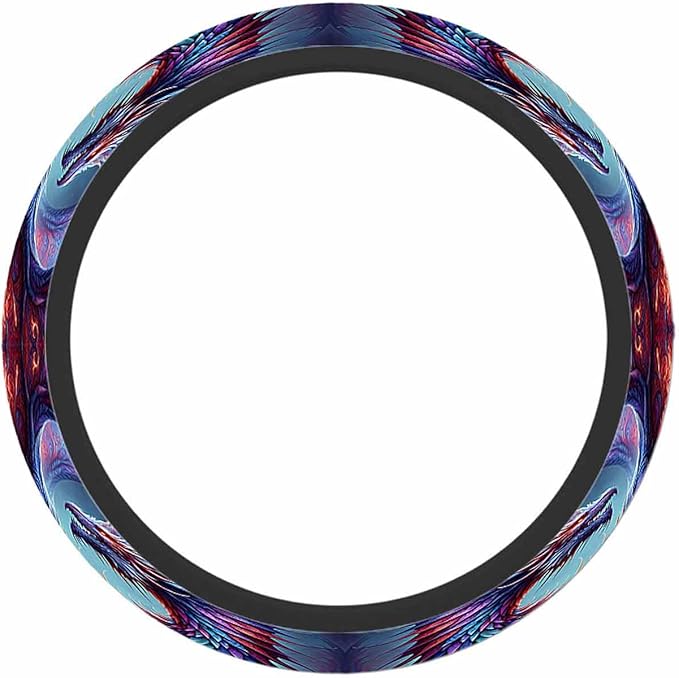 Dragon Scales Elastic Steering Wheel Cover Red Lavender Purple and Blue Steering Wheel Cover Anti Slip Protective Case Universal Stretch Steering Protector