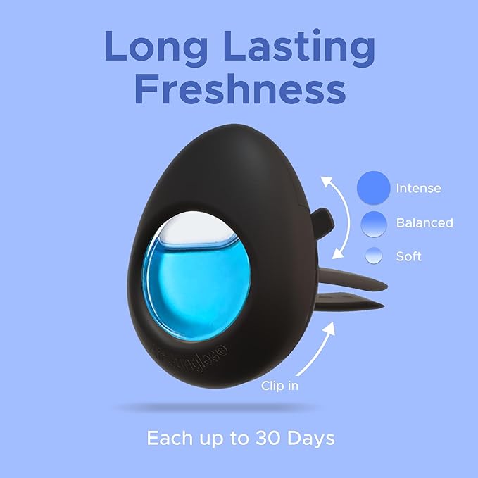 Air Jungles Car Air Freshener Vent Clip 3 Count, New Car Scent, 4 ml Each, Long-Lasting Car Odor Eliminator, Easy Clip-On, Up to 90 Days Freshness for Cars, Trucks, and SUVs