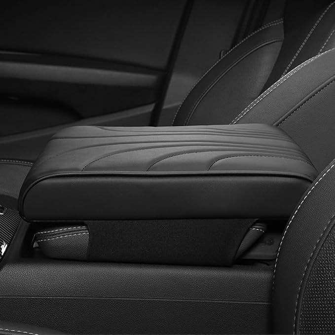 Upgrade Car Console Armrest Pad,Car Armrest Cushion with Comfortable Memory Foam,Premium PU Leather Car Armrest Cover,Universal Car Center Console Pillow,Car Accessories(Black3)