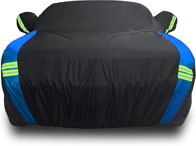 Avecrew Car Cover Waterproof All Weather for Dodge Challenger Automobiles, Outdoor Full Exterior Covers Fit 2008-2025 for Dodge Challenger with Windproof Strap