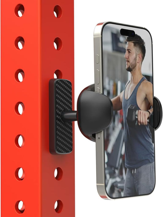TONDA Magnetic Phone Holder for Gym, Adjustable Gym Phone Mount Holder,Super Magnets, 360 Adjustable Compatible with 4-7" Cell Phones, Gym Accessorie Essential Gifts for Men Women