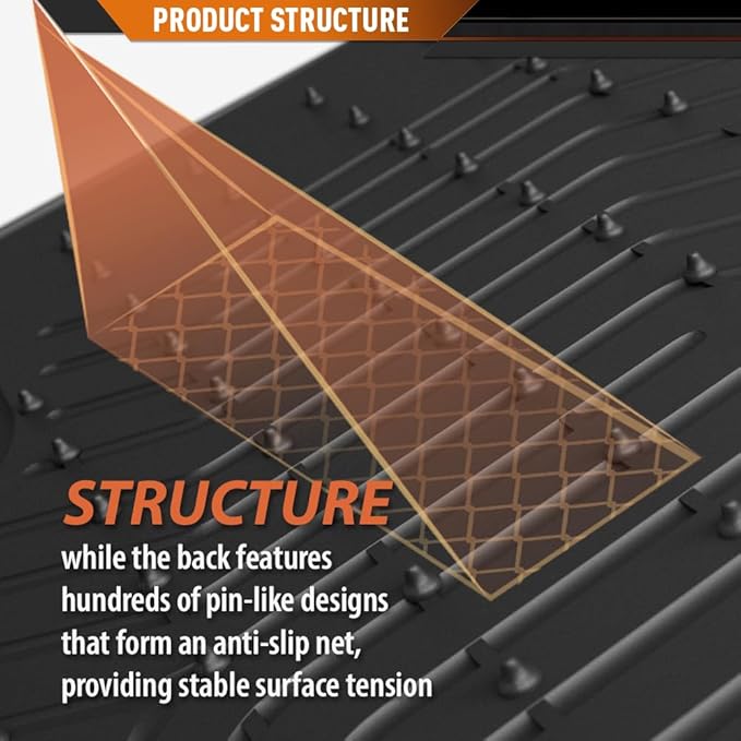 ANDPLAY TPE Floor Mats Liners 3 PCS Compatible with Honda CR-V 2017-2022 Fit Honda CR-V Hybrid 2017-2022 All Weather Protection Black Floor Liners alfombras para carro