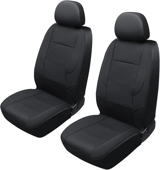 GIANT PANDA Front Car Seat Cover for Jeep, Leather Bucket Seat Covers Custom Fit Jeep Grand Cherokee Wrangler Compass Gladiator Wagoneer Renegade Liberty Patriot (Black)