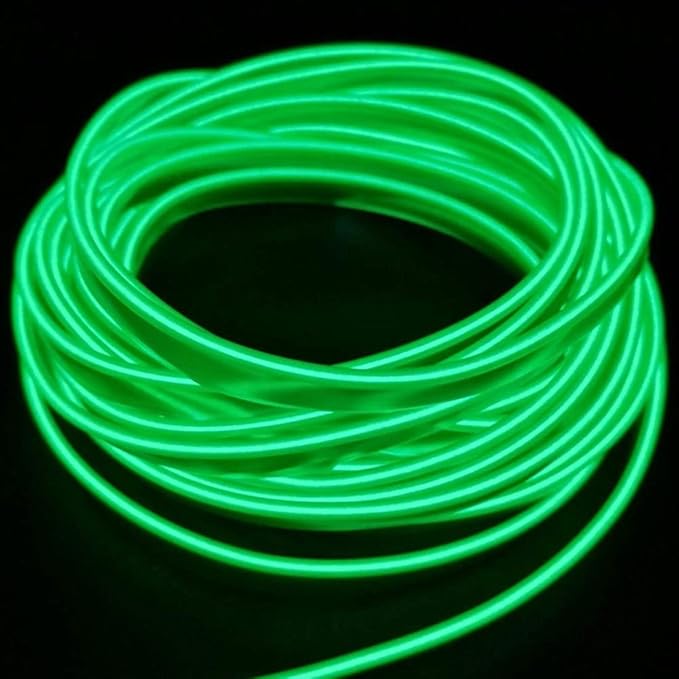 ABALDI El Wire Neon Light Car Interior LED Lights, Ambient Lighting Kits for Xmas Halloween Christmas Car Decoration(5m/16ft, Green)