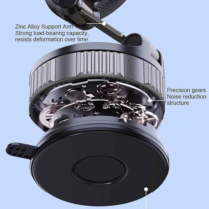 Phone Holders for Your Car Adjustable Upgraded Vacuum Magnetic Suction Cup Phone Mount for Car/Gym/Mirror,Magnetic Car Phone Holder Compatible with iPhone Android and All Smartphones (Black)