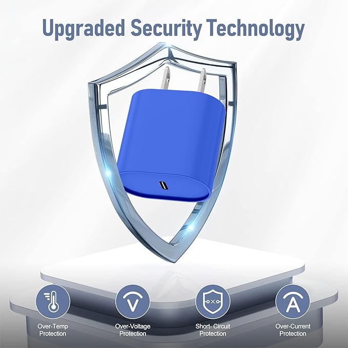 i Phone Charger Fast Charging 10 FT, 3-Pack 20W PD USB C Block with i Phone 14 13 Charger Cable 10 Foot, Compatible with iPhone 14 Pro 13Pro Max 12 11Pro Mini-Blue