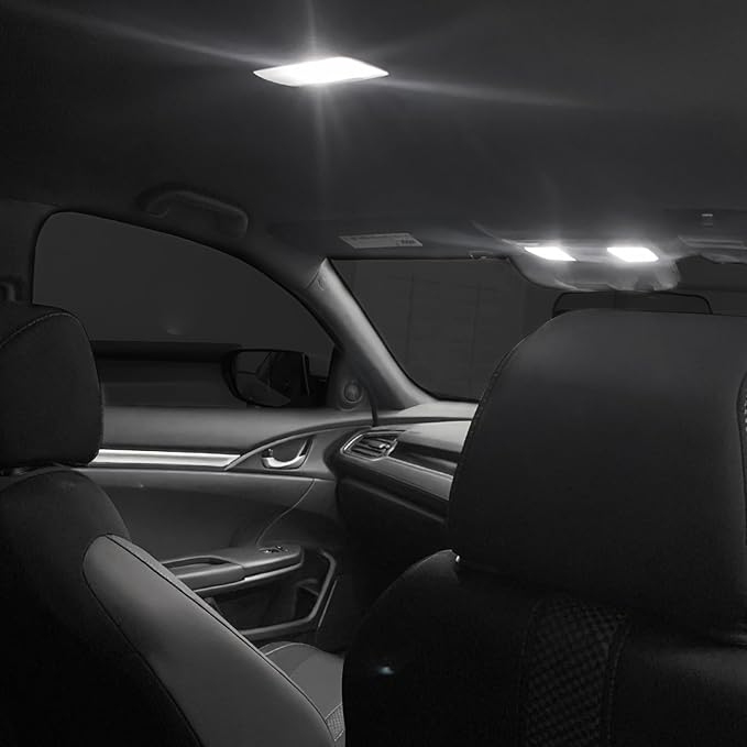 EASY EAGLE LED Interior Car Lights for Honda-Civic-2016-2021: 6 Piece Kit White LED Light Bulbs - Super Bright 6000K + Install Tool