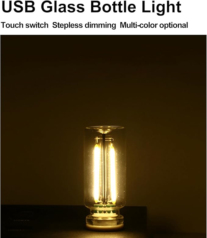 Touch Control Retro USB Night Light, Touch Adjustment Lights,Plug in USB Auto Night Light, Mini LED Bulb for Car, Camping, Gift, Party, Holiday Decoration, Bedroom, Desktop (Purple, 901)