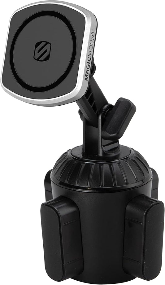 Scosche MP2CUPM-SP MagicMount Pro2 Cup Holder Magnetic Cell Phone Holder Car Mount Kit Compatible with MagSafe, iPhones, Galaxy, Pixel & All Smartphones