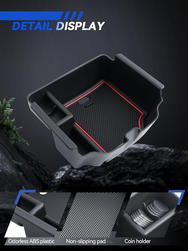 for Acura Integra Center Console Organizer 2023 2024 2025 Acura Integra Accessories Armrest Tray Middle Storage Box Insert Container Durable ABS Plastic