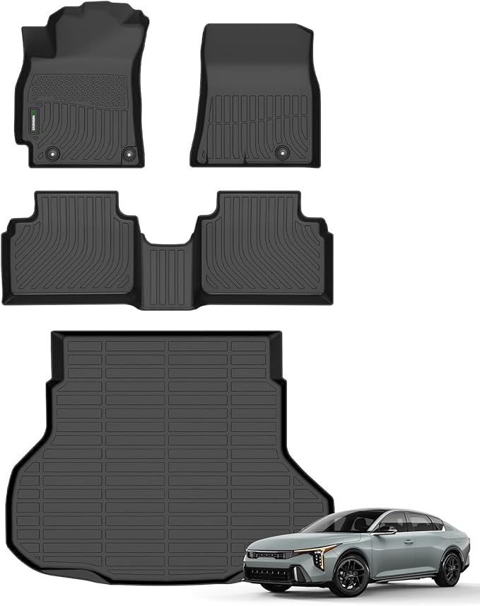 ANBINGO® Floor Mats & Cargo Liner for 2025 2026 Kia K4 LX LXS EX GT-Line/GT-Line Turbo All Weather Car Mats TPE Floor Liners K4 Accessories