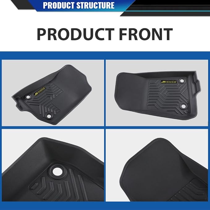 DOTCOM TPE Floor Mats Fit Jeep Wrangler JL Unlimited 4 Door 2018-2025 (Not Fit JK or 4XE), All Weather Full Cover Protection 1st & 2nd Row Truck Mats Cargo Liner Accessories,alfombras para carro 3PCS