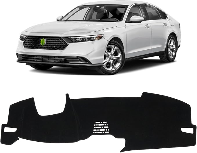 KUST Car Dash Cover for Honda Accord 2023-2026 Dash Carpet Polyester Dashboard Cover Non-Slip Dash Protector Interior Accessories for Accord Custom Fit Dash Mat Sunshade Windshield No Glare Black