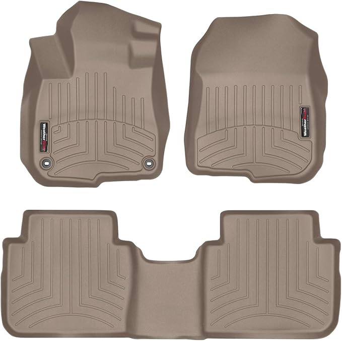 Weathertech Custom Fit FloorLiners for Honda CR-V, CR-V Hybrid, 1st & 2nd Row (451110-1-2), Tan