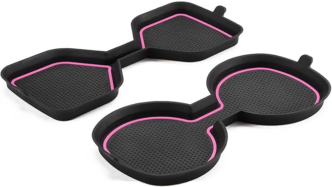 Auovo 3D Cup Holder Inserts for Toyota RAV4 Accessories 2025 2024 2023 2022 2021 2020 2019 Silicone Center Console Cup Holder Coaster Liner Mat Pad Interior Trims (Pink, 2pcs kit)