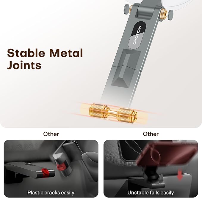 OMOTON 360°Rotating for MagSafe Tripod Mount, Adjustable Aluminum Magnetic Phone Tripod for iPhone 17/16/15/14 Pro Max Air, Foldable Cell Phone Stand Fits Vlog, Gym, Travel Essentials, Gray