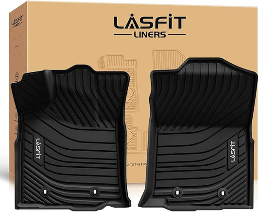 LASFIT Front Mats Fit for Tacoma 2016-2023 (Only Fit Auto Tran), Custom Fit All Weather Protection Durable TPE Floor Liners for 2024 2025 2026 Tacoma Accessories Front Row Car Mats, Black