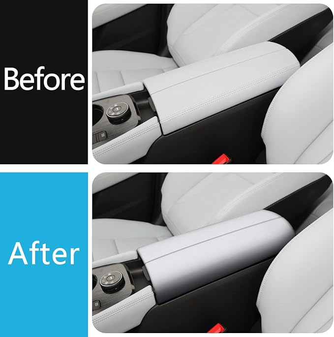 Auto Parts Compatible with Nissan New Rogue 2021 2022 2023 2024 2025Inner Center Console Armrest Box Cover Trim Protector Cap (Matte Silver) ABS 2PCS