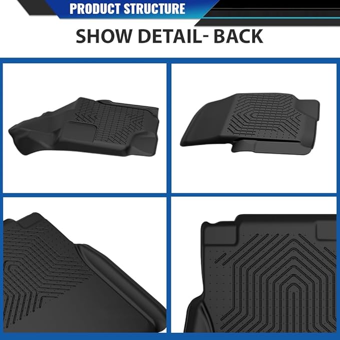 DOTCOM TPE Floor Mats Fit Ford F150 Super Crew 2015-2025(22-24 Lightning Models),All Weather Full Cover Protection 1st & 2nd Row Truck Mats Cargo Liner Accessories,alfombras para carro 3PCS