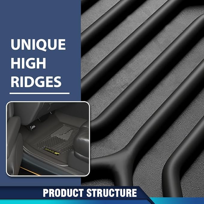 PIT66 Floor Mats Cargo Liners Compatible with Hyundai Elantra 2022 1st and 2nd Row All Weather TPE Liner Accessories Black alfombras para carro