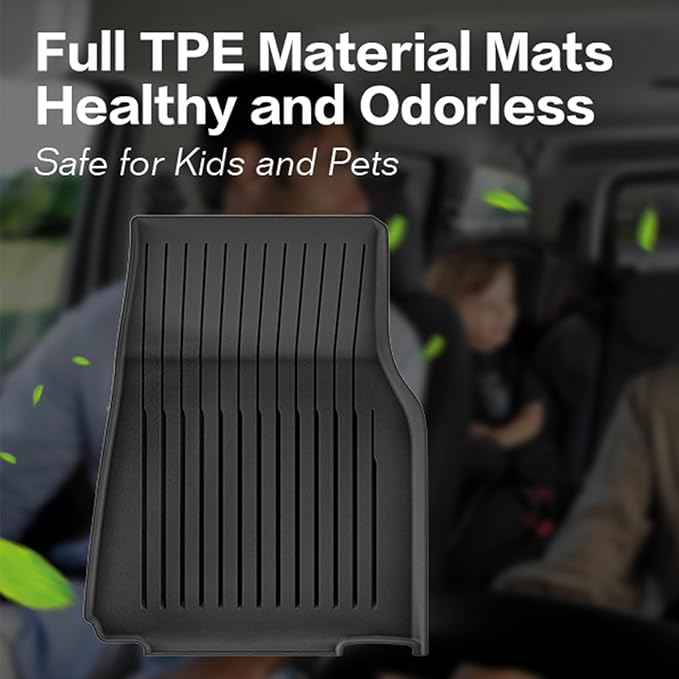 Weize Floor Mats for Tesla Model Y Juniper 2025 2026 5-Seat, All Weather Non-Slip Front Rear Cargo Liner Second Row Seat Back Mats Trunk Mats Interior Accessories, 9 PCS Full Set