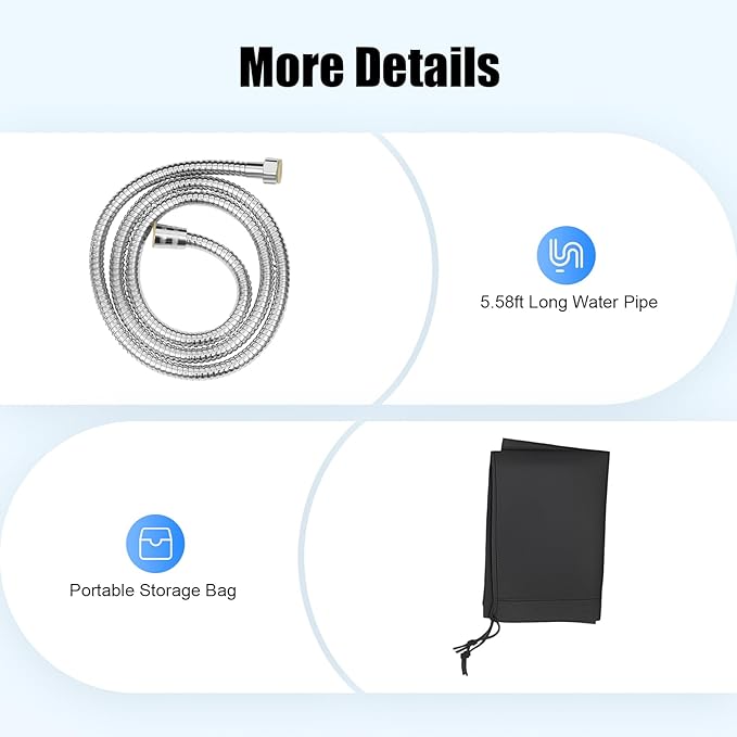 Roof Rack Mount Road Shower, 7.9Gallon Pressurized Water Tank with Water Hose & Shower Head for Camping, Off-Road, Beach Travel