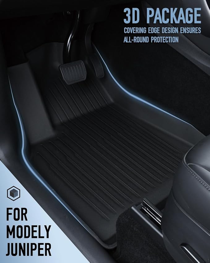 for New 2025 Tesla Model Y Juniper TPE Floor Mats & Front Rear Cargo Mat Full Cover Rear Trunk Mats Fit for New Version Tesla ModelY Juniper Accessories