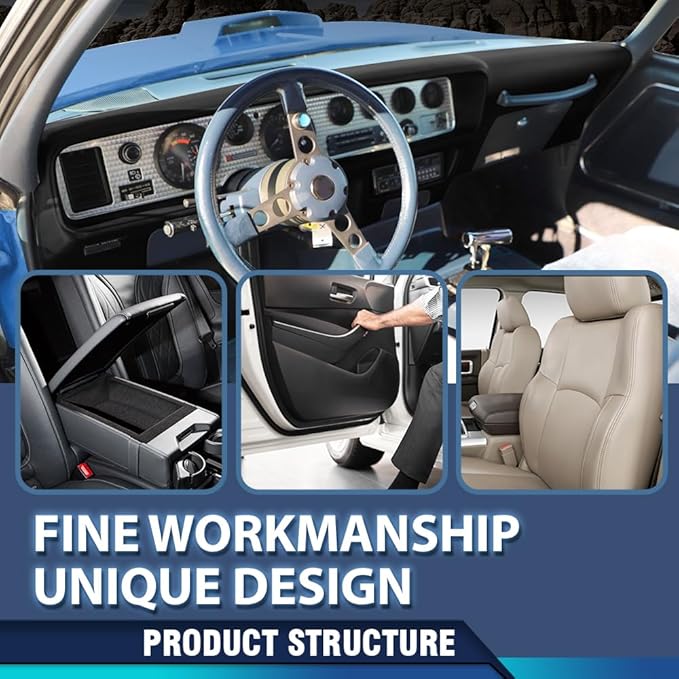 PIT66 Dash Cover Dashboard Panel Compatible with Pontiac Firebird Trans Am 1970 1971 1972 1973 1974 1975 1976 1977 1978 1979 1980 1981 Black