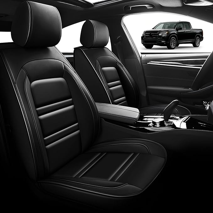 Seat Cover for Honda Ridgeline 2006-2025 | Car Seat Covers Front Seats, Waterproof Seat Protectors, Automotive Front Seat Covers (Front Seat, Black)