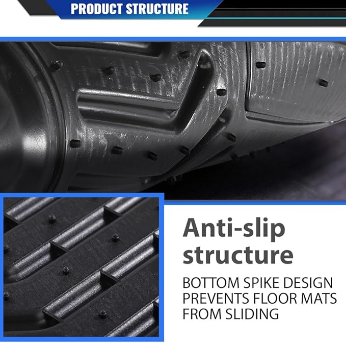 DOTCOM TPE Floor Mats Fit Chevy Tahoe & GMC Yukon 2021-2025 w/2nd Row Bucket Seats, All Weather Protection 1st & 2nd Row Truck Mats Cargo Liner Accessories,alfombras para carro 3PCS